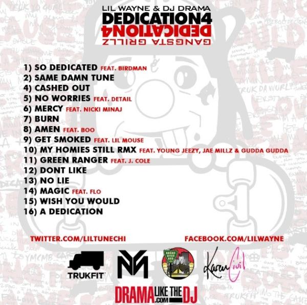 Lil Wayne – Dedication 4 [Tracklist]